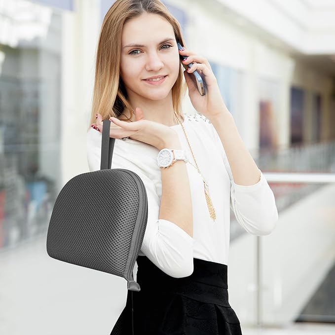 Foldable Cooling Gel Seat Cushion with Mesh Cover, Foldable Chair Cushion for Driving and Travel, Ventilative Mesh Cushion of Cooling Gel & Memory Foam for Fatigue Relief (1 in Black)