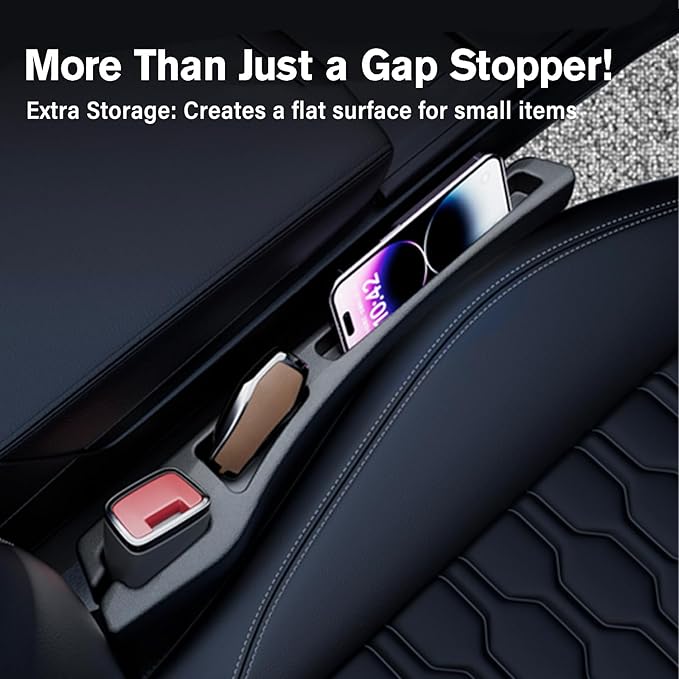 7F Car Seat Gap Filler Organiser,Between Seat Gap Filler, Centre Console Organiser, Universal Car Accessories, Fit SUV Truck Storage Black