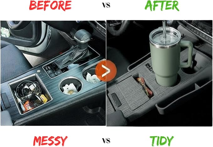 Central Control Gear Shift Panel Cover for Toyota Sienna 2025 2024 2023 2022 2021, Soft Silicone Console Pad with Built-in Cup Holder Insert