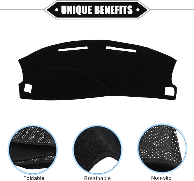 Dashboard Cover Compatible for Dodge Charger 2005-2007, Nonslip Polyester Black Dash Cover Mat Dash Board Protector Cover