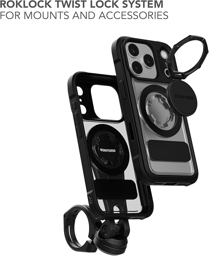 Rokform Crystal Case Compatible with iPhone 17 Pro, Magnetic Cover (Clear)