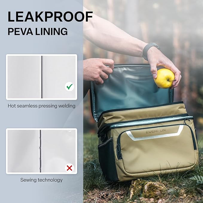 EVERFUN Small Cooler Bag 24/48 Can Insulated Lunch Box Double Deck Soft Leak-Proof Waterproof Collapsible Ice Chest for Men Women Work Travel Car Trip Picnic Beach