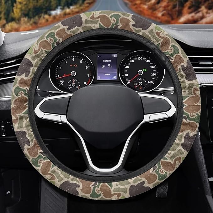 SEANATIVE Duck Camouflage Car Steering Wheel Cover Universal Car Accessory for Diverse Cars Neoprene Dust Cover for Steering Wheel