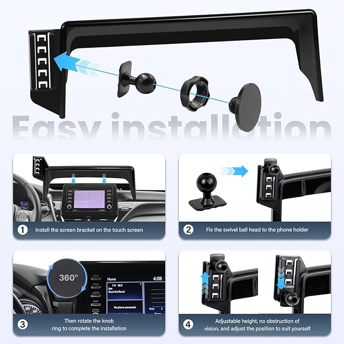Car Phone Holder Fit for Toyota Camry 2021 2022 2023 2024 - for MagSafe Magnetic Cell Phone Mount for Camry Accessories 7 inch Touchscreen - Strong Magnets for iPhone (NOT FIT 9 inch)
