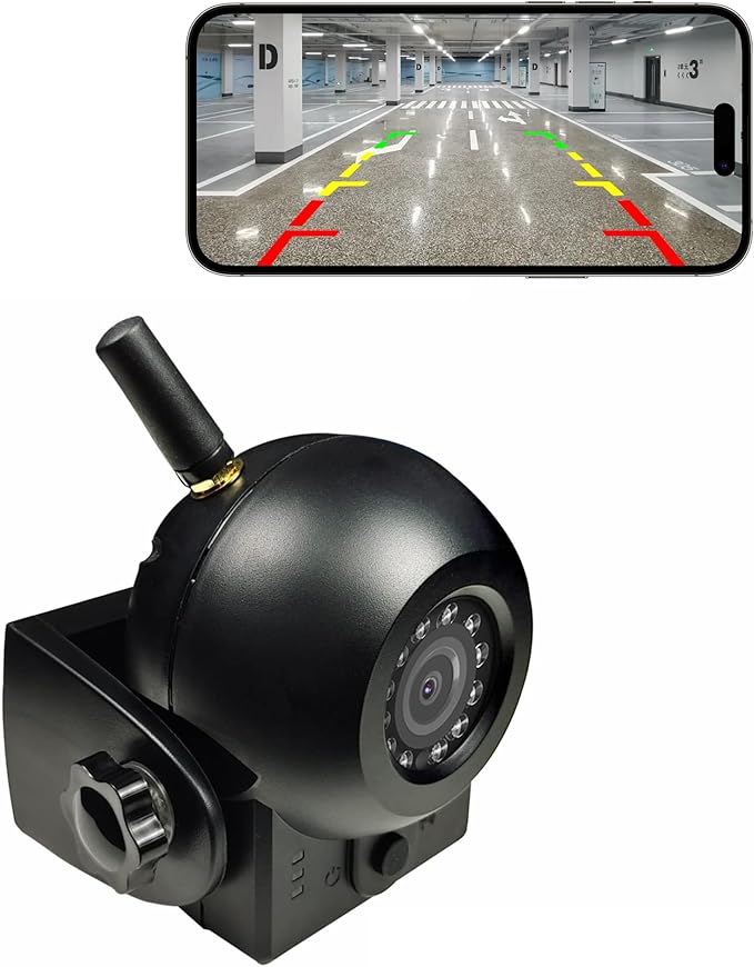 Upgraded Wireless Backup Camera Magnetic Hitch, 4000mAh Rechargeable Battery Powered WiFi Rear View Camera, 720P IP68 Waterproof Reverse Camera for Truck/RV/Camper/Trailer for iPhone iPad Android