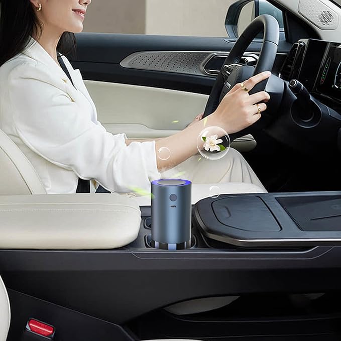 Smart Car Air Freshener, Car Air Freshener Diffuser with 100ml Perfume, Auto On/Off Intelligent, Rechargeable Aroma Diffuser,Auto Two Spray Modes, Ocean Scent, Light Fragrance Type