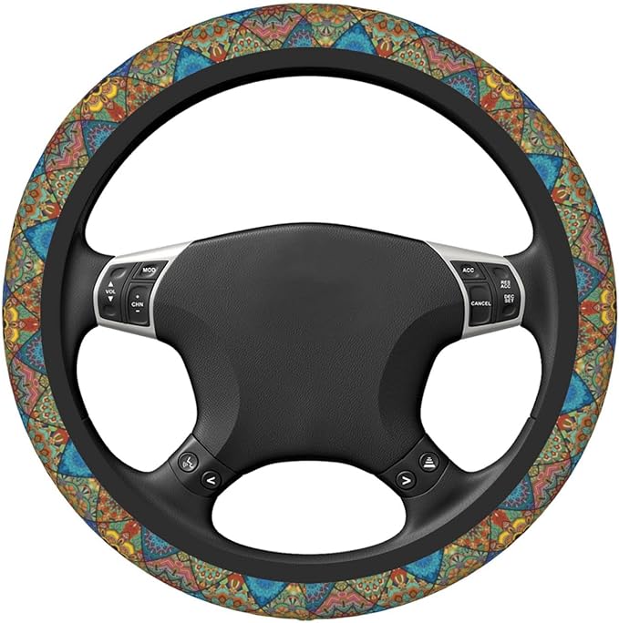 Boho Mandala Auto Car Steering Wheel Cover Universal 15 Inch Neoprene Interior Decor Protection Accessories