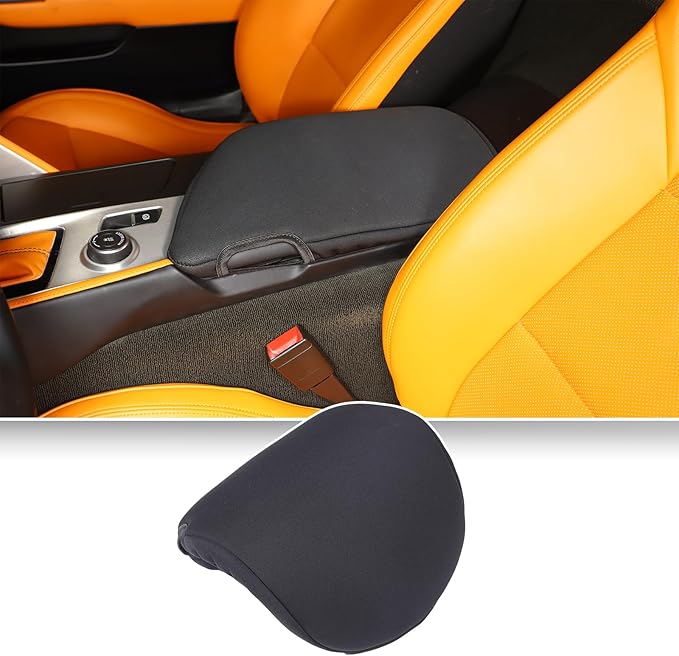 Center Console Cover Pad for Chevrolet Corvette C7 2014-2019 Accessories, Console Arm Rest Lids Cover Mat, Car Armrest Seat Box Cushion Protector, Armrest Pillow, Auto Armrest Cover (Fabric_A)