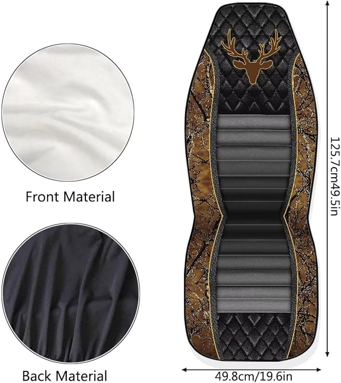 Car Front Seat Covers Easy to Install Deer Waistline Print Car Seat Covers Front Seats Only Stretch Polyester Fabric Cover Auto Interior Automotive Universal Fit for Most Cars Women Men