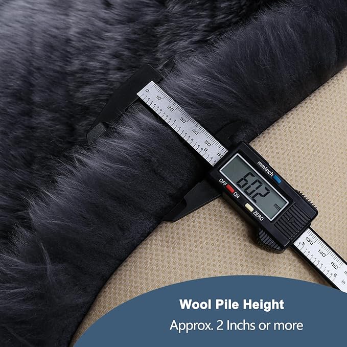 OGLAND Fluffy Sheepskin Car Seat Cover-Fuzzy Fur Auto Cushion for Universal Automotive Protector(Wolf Tipped, 1 Pcs Front Seat Cover)
