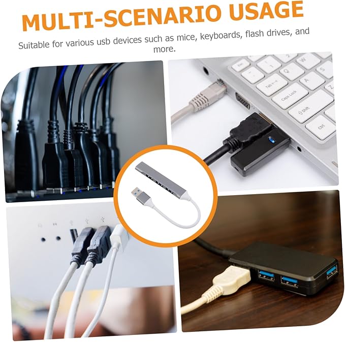 TEHAUX USB Hub Splitter Laptop USB Expander Charging for Desktop Car Gaming Travel Accessories