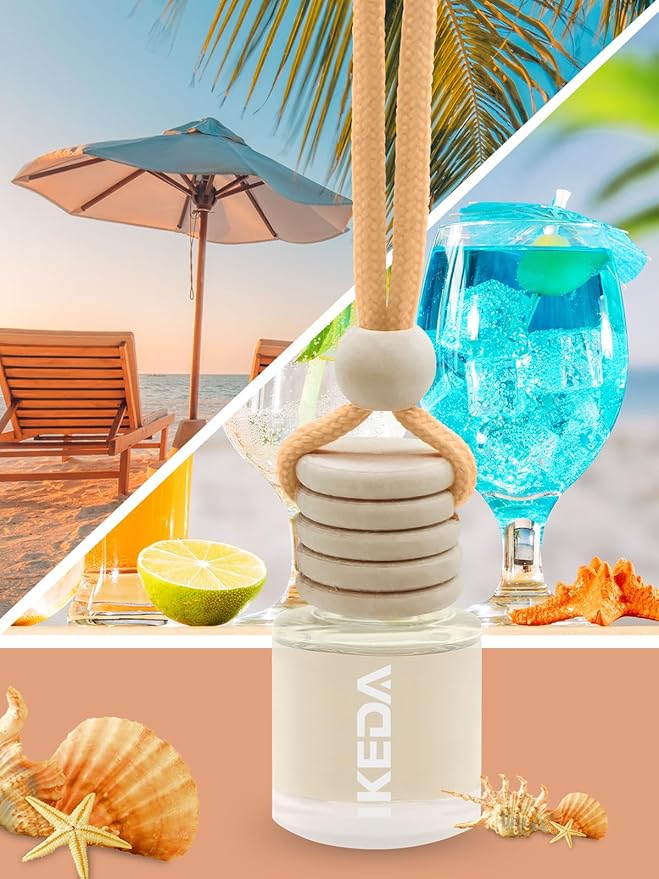 Ikeda Car Air Freshener: Hanging Car Smell Air Freshener | 10ml Hanging Car Perfume | Long Lasting Fragrance | Strong Scents Diffuser for Auto Home (Memory|Circular)