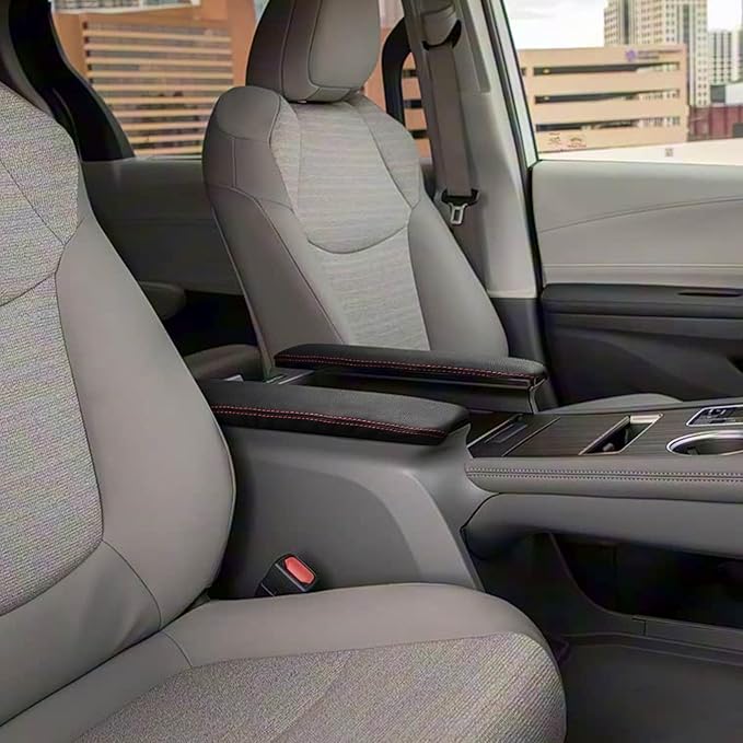 Compatible with Center Console Armrest Cover for Toyota Sienna 2018 2019 2020 2021 2022 2023 2024 Leather Arm Rest Storage Box Lids Cushion Protector Pad