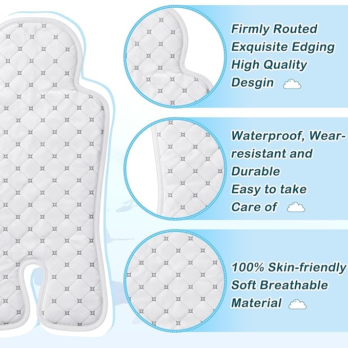 Pinkunn Gel Car Seat Baby Cooling Pad for Summer Breathable Stroller Cooler Pad Multifunctional Carseat Cooling Mat for Baby Child Dining Chair Safety Seat Stroller(White,Grid)