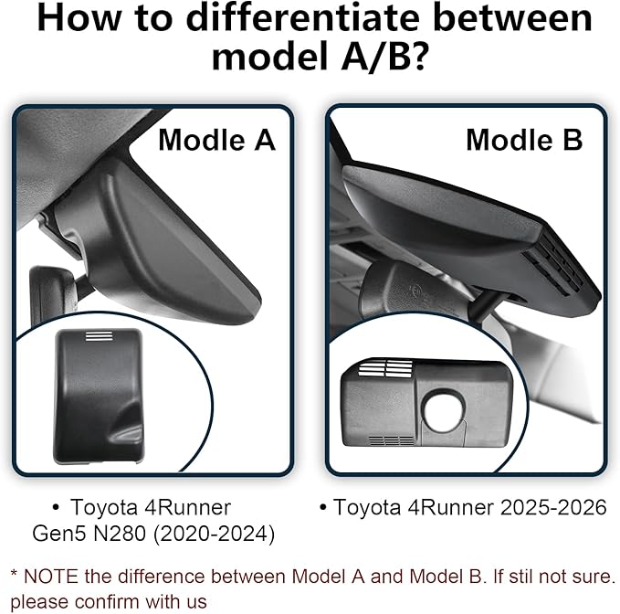 Front 4K & Rear 1080P Dash Cam Custom fit for Toyota 4Runner 2025 2026 (Model B), Limited SR5 TRD Off Road Premium TRD Sport Premium etc, Integrated OEM Look, UHD 2160P Video, App & WiFi,GPS,64GB Card