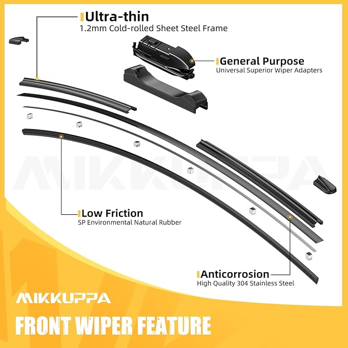 MIKKUPPA 24"+18"+14" Windshield Wiper Blades Replacement for Mazda CX-5 2017 2018 2019 2020 2021 2022 2023 Original Factory Quality All Season Front Rear Wiper Blade Set (Pack of 3)