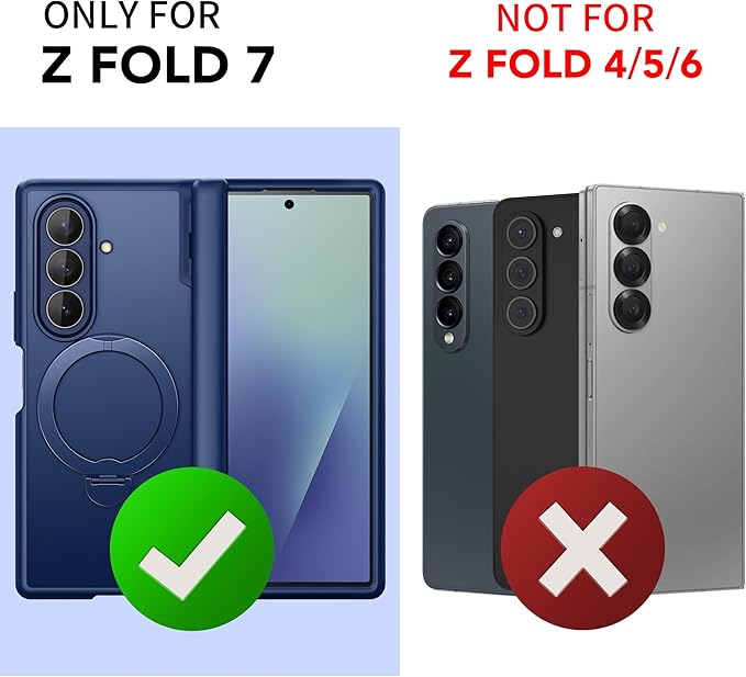 MOBOSI for Z Fold 7 Case with Rotatable Ring Stand & Privacy Screen Protector, Compatible with Magsafe, 18FT MIL-Grade Protection, Magnetic Shockproof Slim Case for Samsung Galaxy Z Fold7, Blue