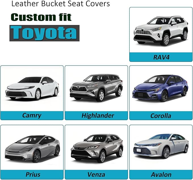GIANT PANDA Custom Fit Front Toyota Car Seat Cover for Rav4 Camry Highlander Corolla Prius,3D Air Mesh Breathable Seat Protector Summer,Red 2 Pack