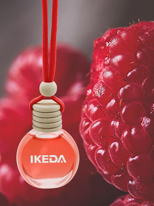 Ikeda Car Air Freshener: Hanging Car Smell Air Freshener | 10ml Hanging Car Perfume | Long Lasting Fragrance | Strong Scents Diffuser for Auto Home (Berry)