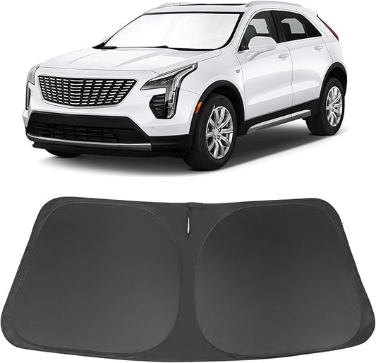 Windshield Sun Shade Custom Fit for 2019 2020 2021 2022 2023 2024 2025 Cadillac XT4 Accessories Foldable Sunshade Sun Blocker Protect Car from Sun Rays & Heat Damage Keep Car Cooler