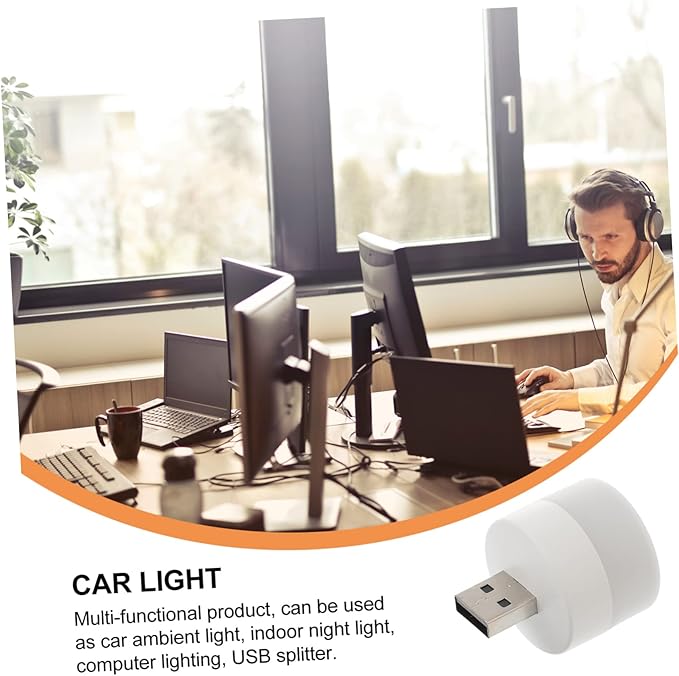 Cabilock 2pcs USB Night Light Dock Holder Hub Ports USB Extender Portable Atmosphere Light for Home Hotel Car