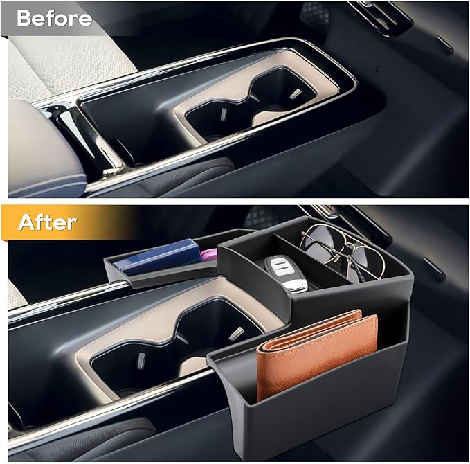 LFOTPP for VW ID.4 Center Console Organizer for 2023 2024 2025 2026 VW ID.4 (Standard/S/S Plus/Pro/Pro S/Pro S Plus) OEM Fit, Non-Slip Waterproof Interior Accessories