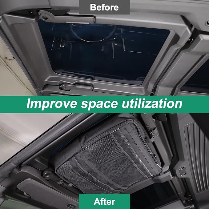 Car Sunroof Organizer Bag Compatible with 2024 2025 Hummer EV Hardtop Roof Panel Storage Bag Waterproof Foldable Multi-Function Car Rooftop Carrier Sunroof Storage Bags (Front Left Side)
