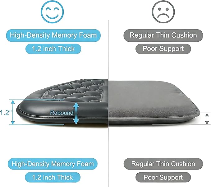 Big Ant Memory Foam Car Seat Cushion for Driver - Heightening Seat Pad for Short Drivers, Relieves Pressure for Long Drives - Non-Slip Car Booster Cushion for Office, Truck, Wheelchair