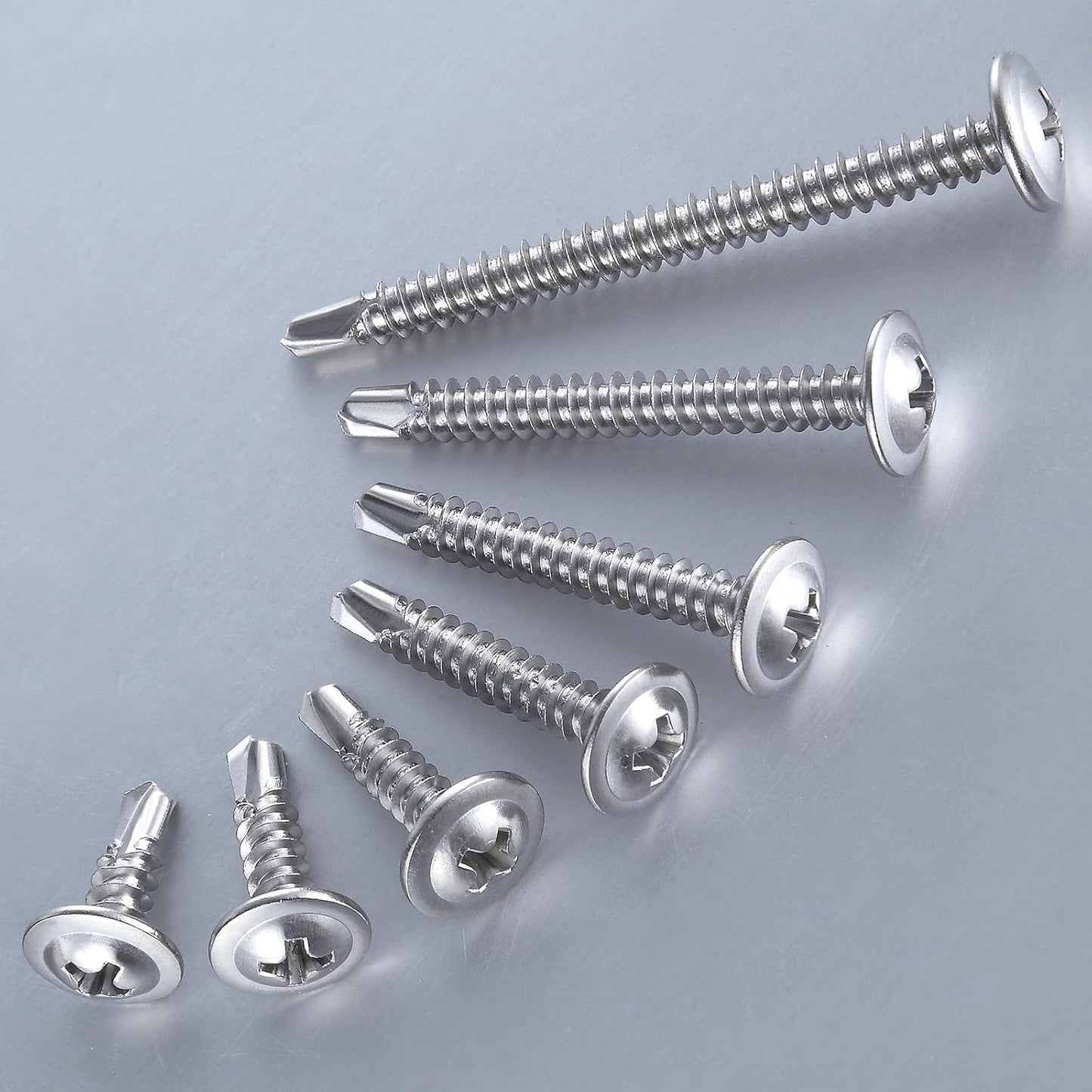 (300 pcs) Wensilon #10×3/4”for Sheet Metal Self-Tapping Screws 410 Stainless Steel Truss Head High-Strength Quick Tapping Screws