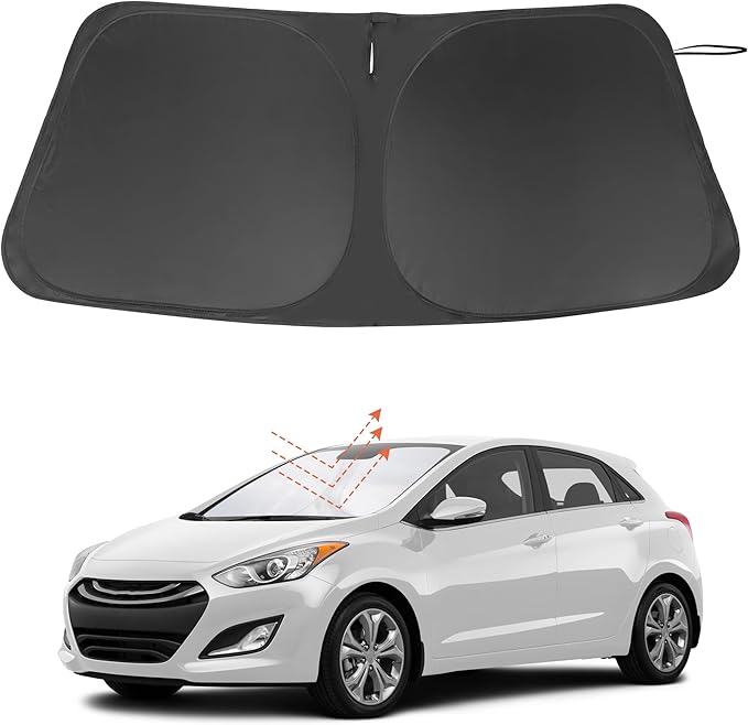 Windshield Sun Shade Custom Fit for 2011-2016 Hyundai Elantra Accessories Foldable Sunshade Sun Blocker Protect Car from Sun Rays & Heat Damage Keep Car Cooler