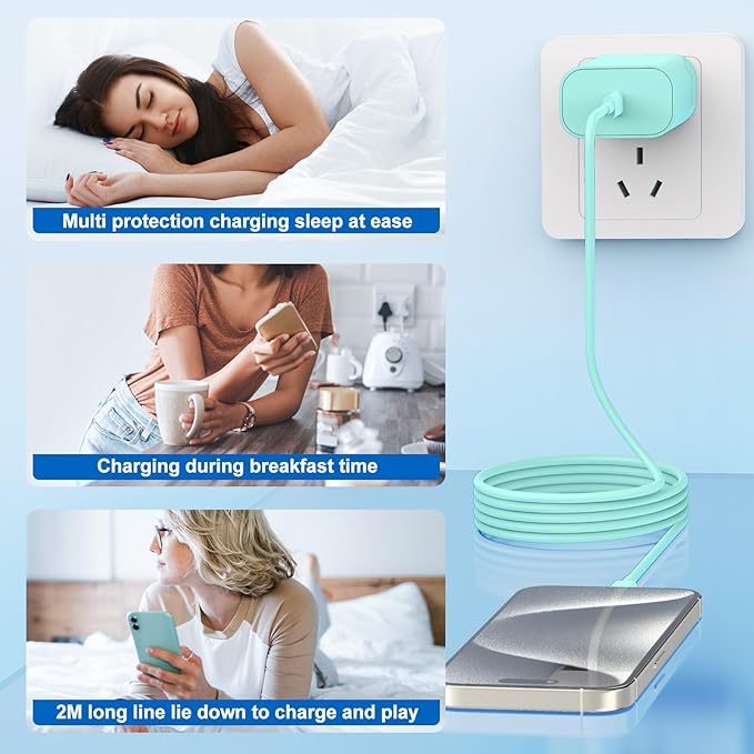 iPhone 17 16 15 Fast Charger Block and 10ft Type C to C Cable Cord Long, 20W USB C Charging Plug for Apple iPhone 17 Pro Max/17 Air/16 Pro Max/16/15 Pro/15 Plus/iPad Mini,Wall Power Adapter Cube Brick