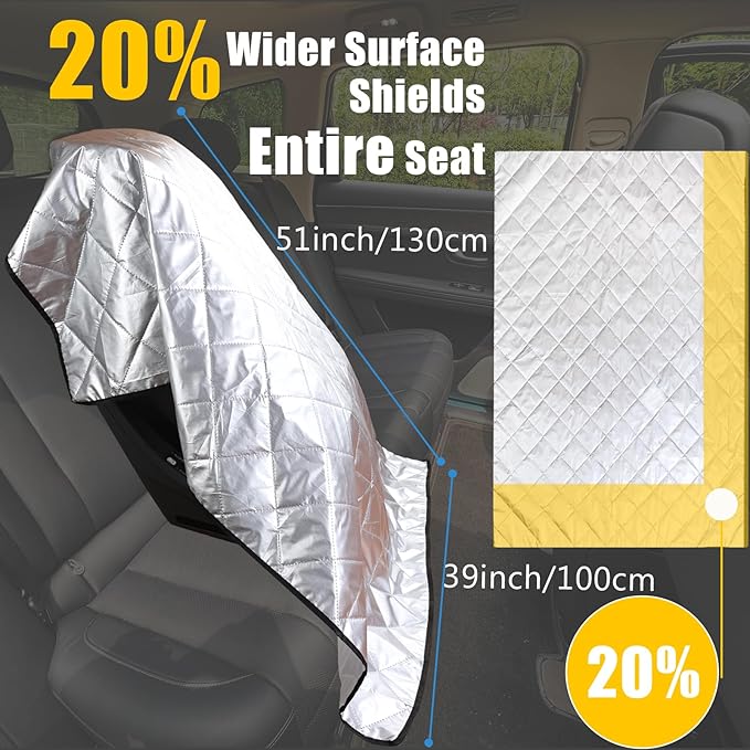 Car Seat Sun Shade Cover Cooling for Baby Car Seat Belts 20% Wider Coverage Summer Car Travel Accessory