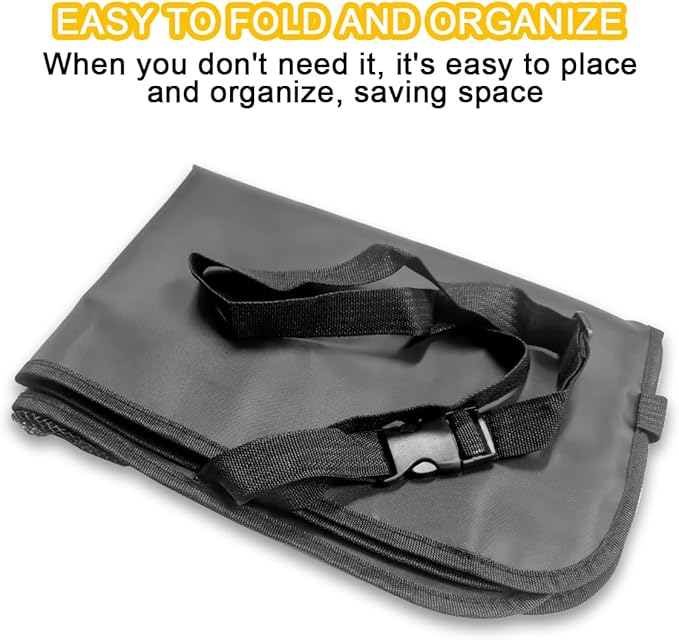 2PCS Car Seat Back Organizer, Waterproof Vehicle Storage Bag with Touch Screen Tablet Holder & 9 Pockets, Auto Kick Mats Back Seat Protector for Kids, Universal Travel Accessories (Gray/Large)