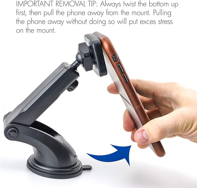Dockem Minikin Magno Mount 3.0 Series: Minimalist Magnetic Wall and Car Mount with Adhesive Base, Magnet Head: Slim Form Phone Holder