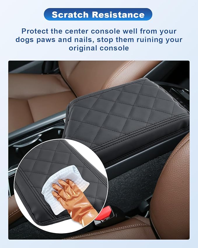 CDEFG for 2025 Volvo XC90 Center Console Cover for 2023 2024 2025 Volvo XC90 Accessories Armrest Cover XC90 Middle Console Pad Arm Rest Cushion Leather Cover