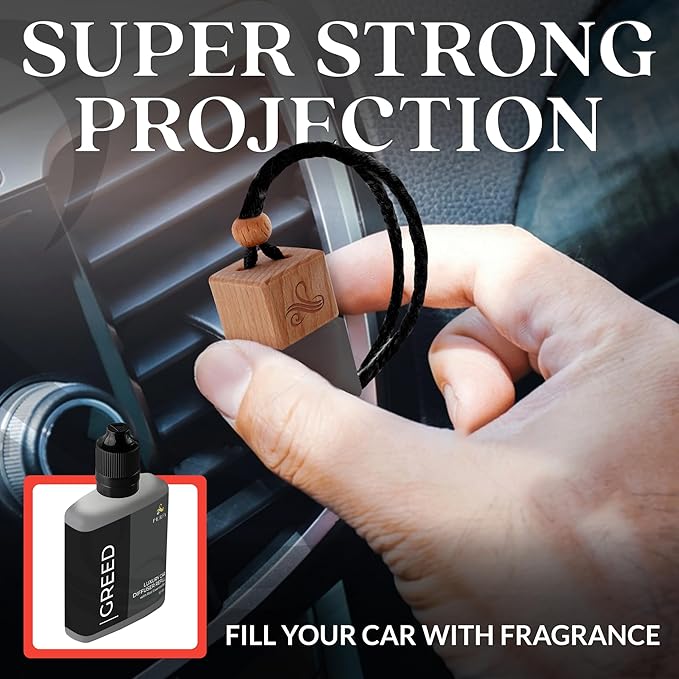 Greed Diffuser Refill 50ml Bottle | Strong Car Freshener with Car Odour Eliminator Technology | Long Lasting Automotive Car Air Freshener by Perfa