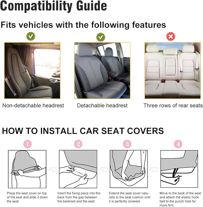 xigua Cute Gnomes Front Car Seat Cover Breathable Waterproof Non-Slip Wearable Car Seat Accessories Easy to Install Automotive Front Protectors for Most Cars Trucks SUV, 2PCS