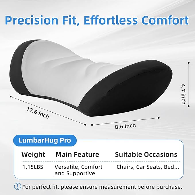 Lumbar Support Pillow for Office Chair - Lumbar Pillow for Car - Ergonomic Lumbar Support Pillow for Car Back Support Cushion