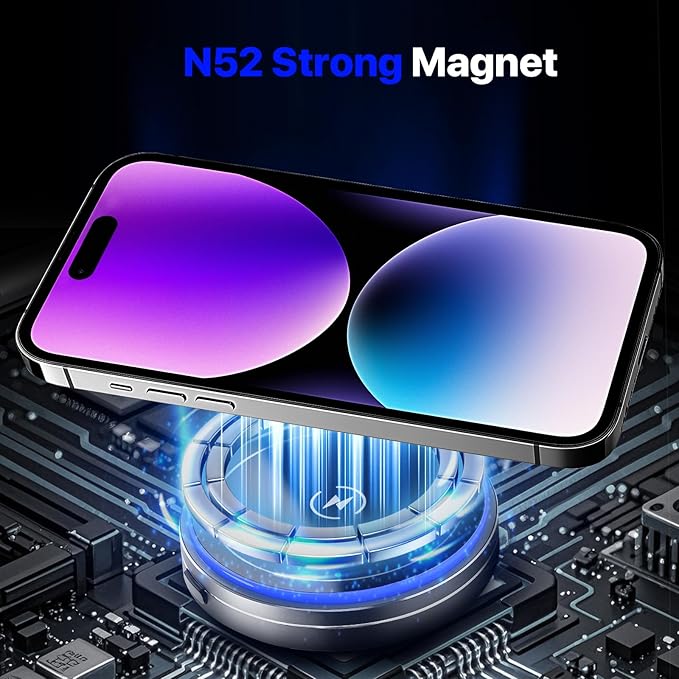 for MagSafe Car Wireless Charger Mount for iPhone 17/16/15/14/13/12 Series, Auto- Magnetic Tight Phone Holder with Fast Charging, Secure Air Vent, 360° Adjustable, Overheating Protection,(A10K)