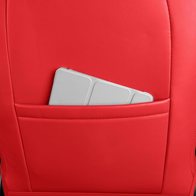 Model 3 Seat Cover for Tesla 2017-2023 Full Set Front and Rear Seat Cover for Cars (Red-Model 3)