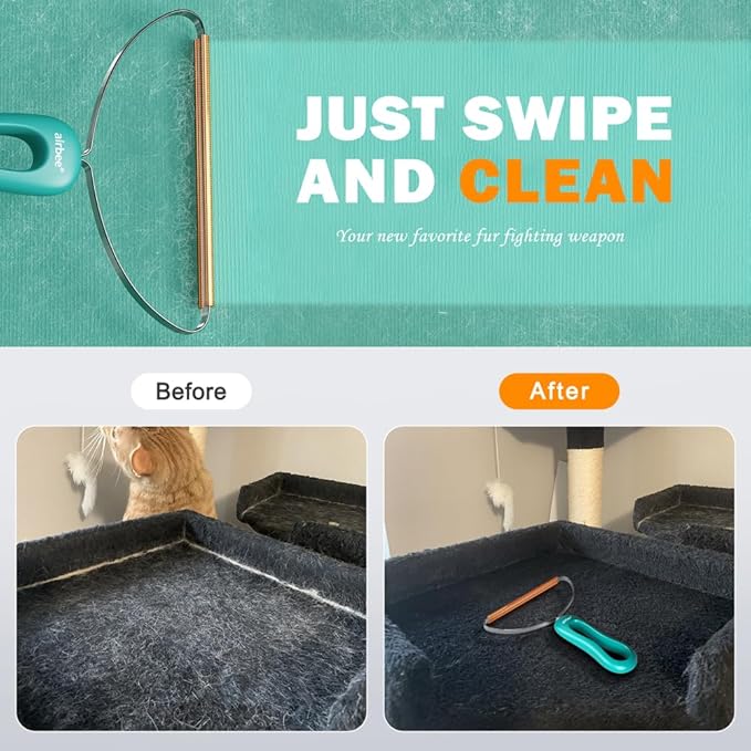 Pet Hair Remover, Deep Cleaning Dog Cat Hair Remover Tool, Multi Fabric Edge Lint Cleaner Pro, Fur Removal, Carpet Scraper Rake, Fuzz Hairball Shaver Brush for Carpet, Car Mat, Couch, Pet Bed, Rug