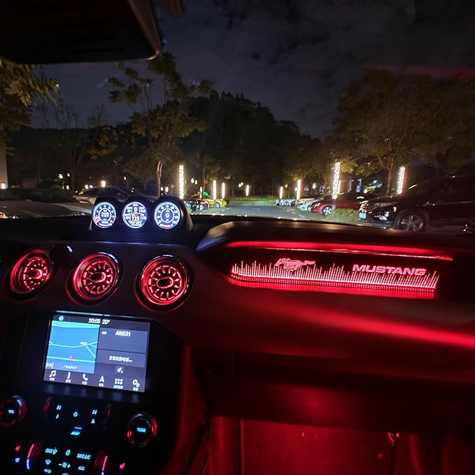 Ambient Light Kit for Ford Mustang S550 (2015-2023) | 256 Color Dash Glow Panel, 3 Turbine Vents, 2 Footwell Lights | Touch Control | Plug & Play