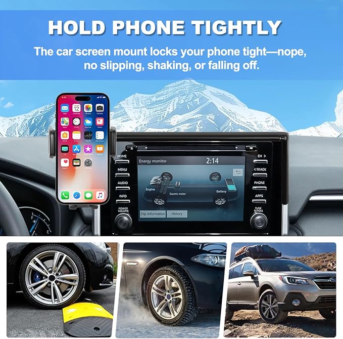 Car Phone Holder Fit for 2019-2025 Toyota RAV4 Accessories Phone Mount 7/8-inch Screen Fixed Clip, Cell Phone Automobile Cradles Hands-Free 360 Degree Rotation Not Affect Air Vent