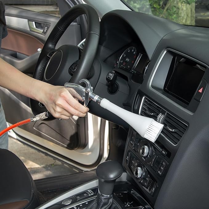 MYPIN Aluminium Car Cleaning Gun with Tapered Nozzle, 6-9.2Bar with 2 Set Nozzle, Pressure Air Blower Blow Gun Producing Powerful Blast of Air for Cleaning Cars, Velvet, Furniture and Carpets