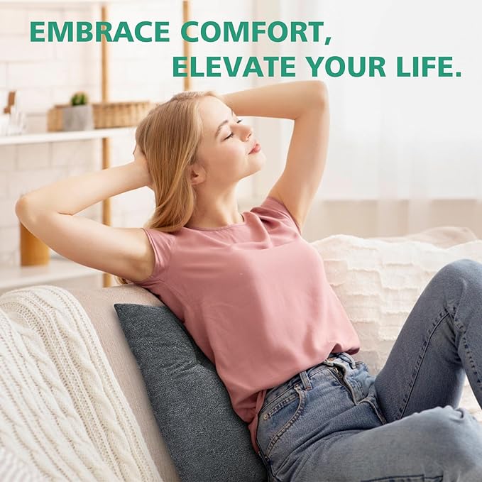 Shinnwa Lumbar Support Pillow for Office Chair, Memory Foam Back Support Pillow for Back Pain Relief, Car, Chair and Couch, 17.5x15x4.5in, Charcoal