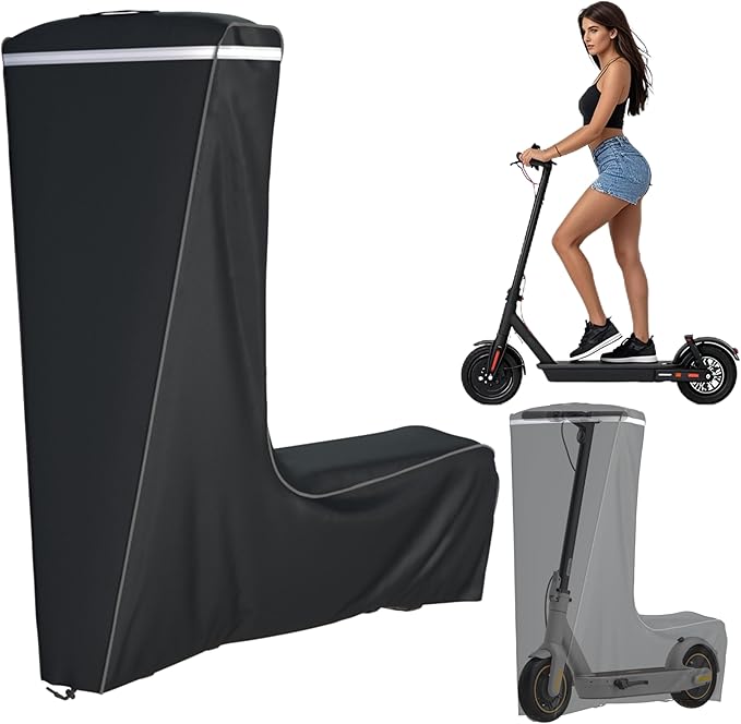 Electric Scooter Cover Rainproof for Outdoor Use - All Weather Protection Anti-UV, Universal Fit Adults Kids E-Scooter Accessories, with Dustproof Bag, 61x30x53 Inch