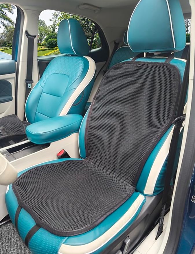 YUNZLAN Summer Cooling Ventilated Mesh Seat Cushion for Car,Universal Breathable Vented Seat Cover Fis Cars SUVs Trucks Vans Pickups for Driving Seat – 40.5" x 18" – Black
