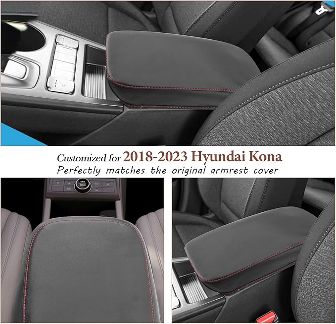 SKTU for 2018 2019 2020 2021 2022 2023 Hyundai Kona Center Console Cover 2023 Kona Armrest Pad Seat Box Cover 2023 Hyundai Kona Automotive Car Center Console Soft Cushion Not for Kona EV