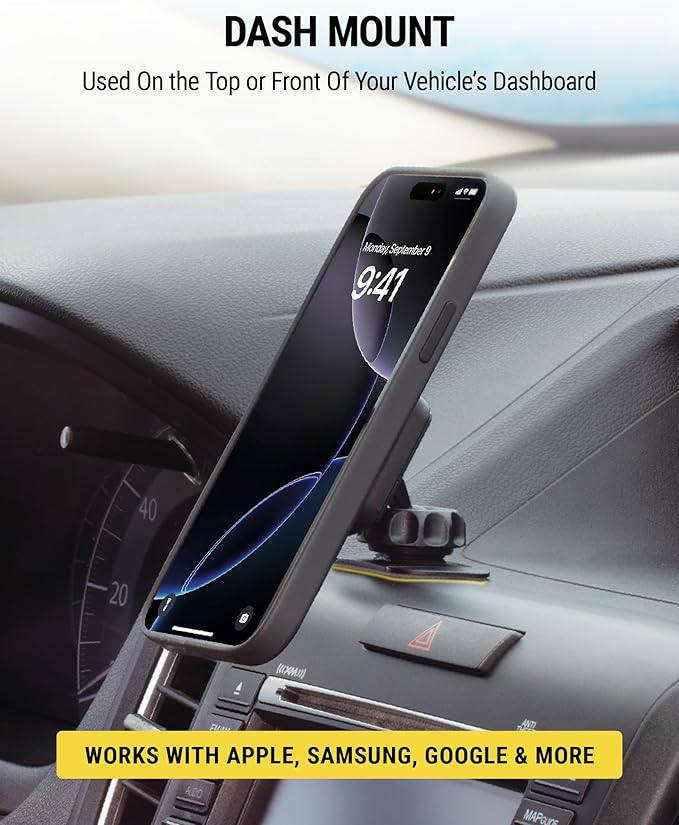 Scosche MAGDM MagicMount Magnetic Car Phone Holder - Strong Magnet Mount for iPhone and Android - Secure Magnetic Cell Phone Mount for Dash - Universal 360° Adjustable Mobile Cellphone Holder