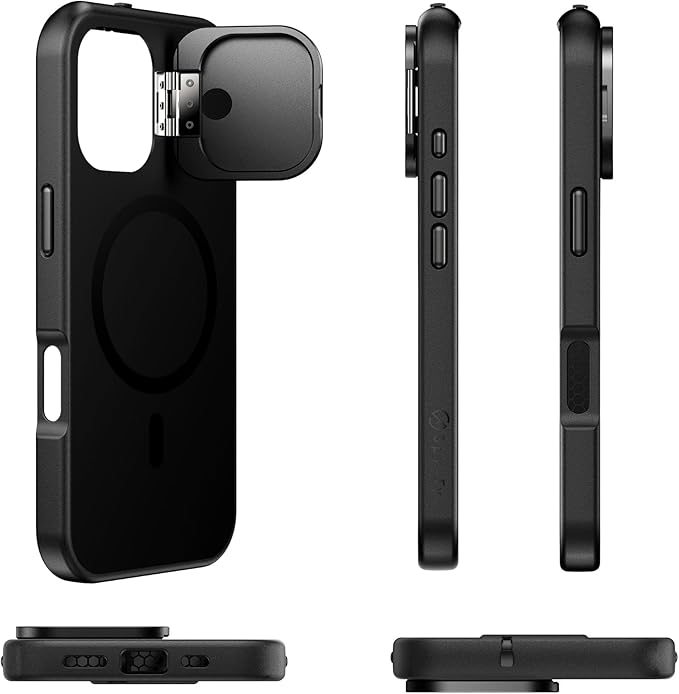 Spy-Fy iPhone 17 Privacy Case | Front and Rear Camera Covers | MagSafe iPhone Case with Lens Protection | Camera Blocker for Privacy and Safety | Slim Shockproof Phone Cover 6,3-inch Black
